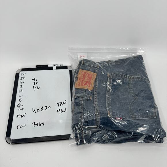 Levi's 559 Jeans Mens 40x30 (41x30 ACTUAL) Relaxed Straight Faded Wash Denim - Picture 10 of 10